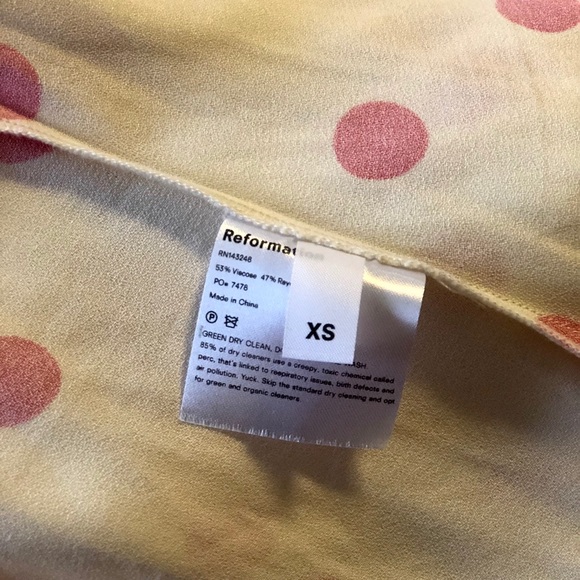 REFORMATION Jade Dot Tie Shoulder Dress - Picture 8 of 8